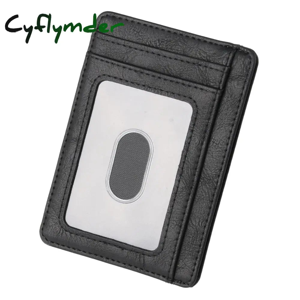 Cyflymder Slim Rfid Blocking Leather Wallet Credit Id Card Holder Purse Money Case For Men Women