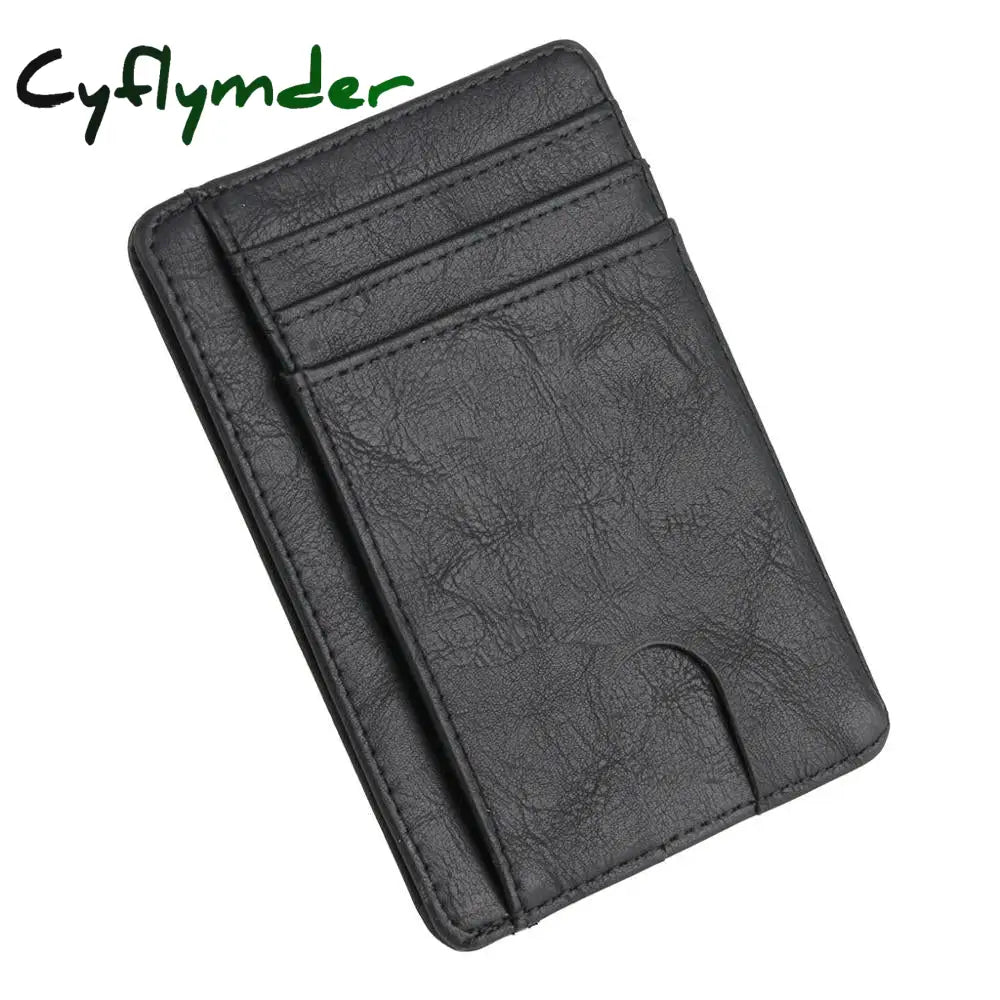 Cyflymder Slim Rfid Blocking Leather Wallet Credit Id Card Holder Purse Money Case For Men Women