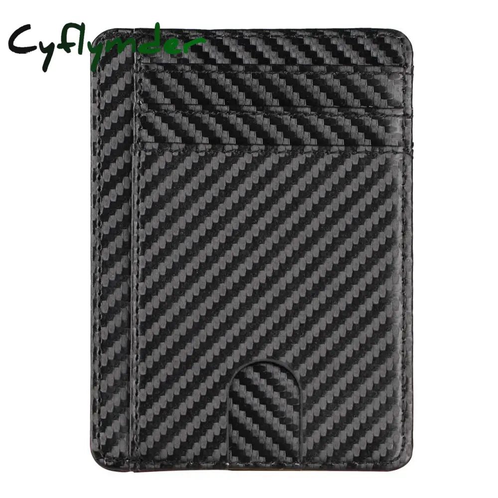 Cyflymder Slim Rfid Blocking Leather Wallet Credit Id Card Holder Purse Money Case For Men Women