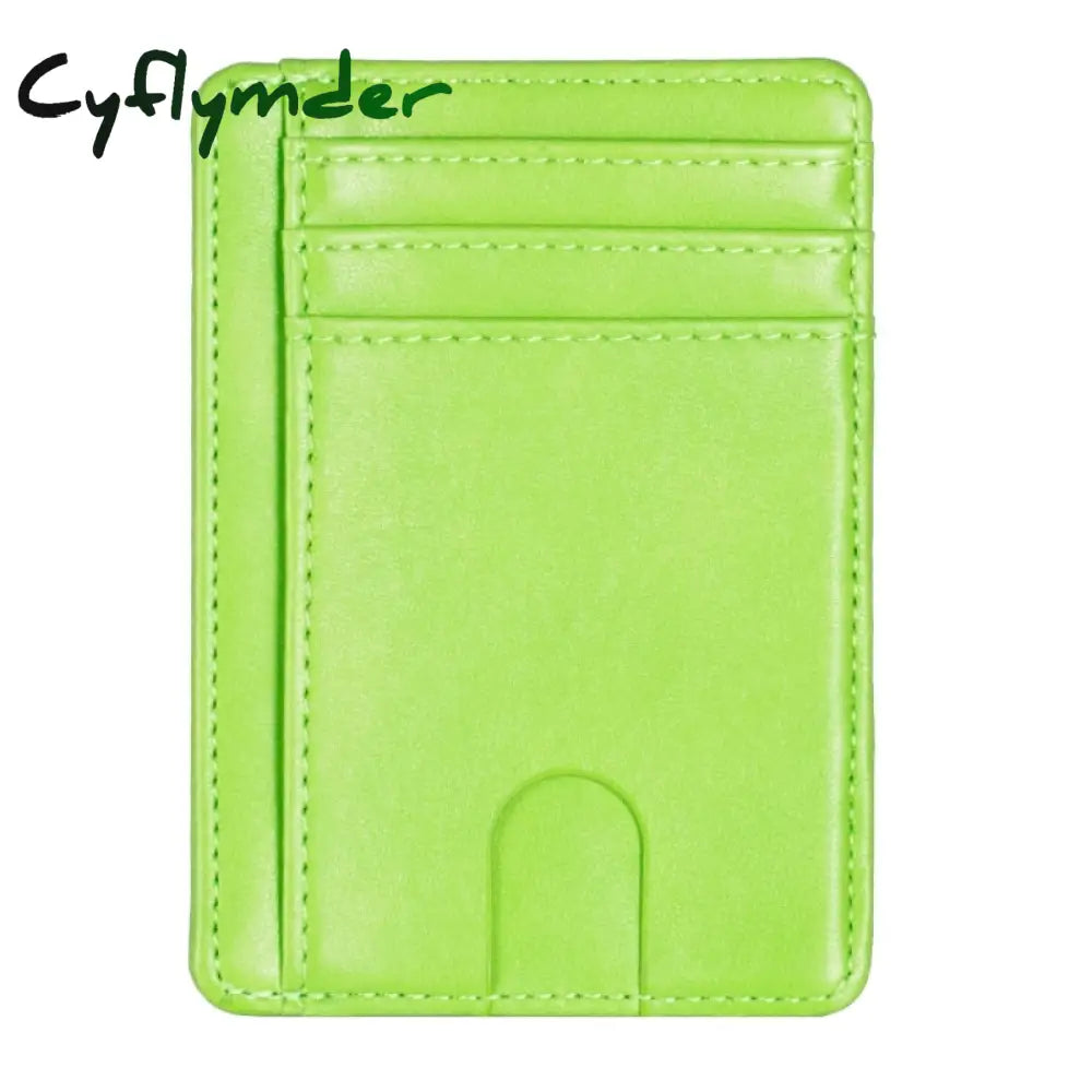 Cyflymder Slim Rfid Blocking Leather Wallet Credit Id Card Holder Purse Money Case For Men Women