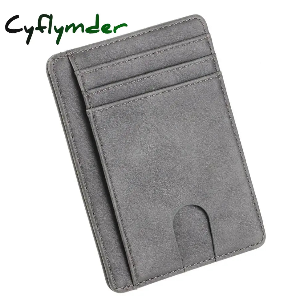 Cyflymder Slim Rfid Blocking Leather Wallet Credit Id Card Holder Purse Money Case For Men Women