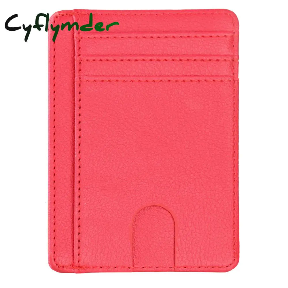 Cyflymder Slim Rfid Blocking Leather Wallet Credit Id Card Holder Purse Money Case For Men Women