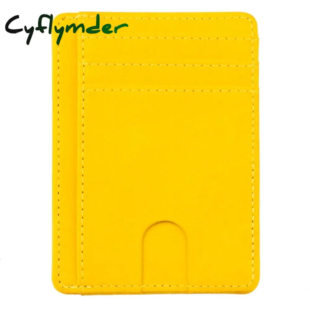 Cyflymder Slim Rfid Blocking Leather Wallet Credit Id Card Holder Purse Money Case For Men Women