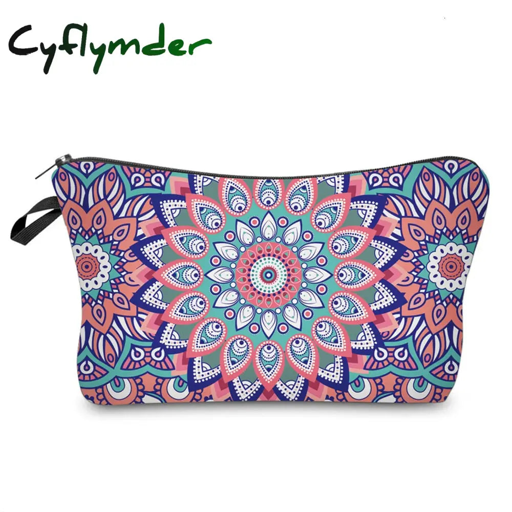 Cyflymder Sloth Abstract Art Cosmetic Bag Waterproof Printing Swanky Turtle Leaf Toilet Custom