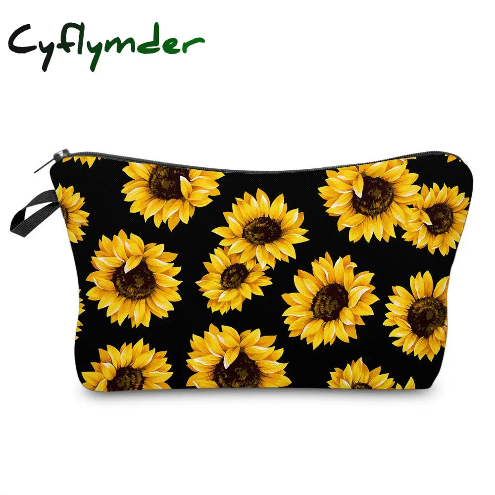 Cyflymder Sloth Abstract Art Cosmetic Bag Waterproof Printing Swanky Turtle Leaf Toilet Custom