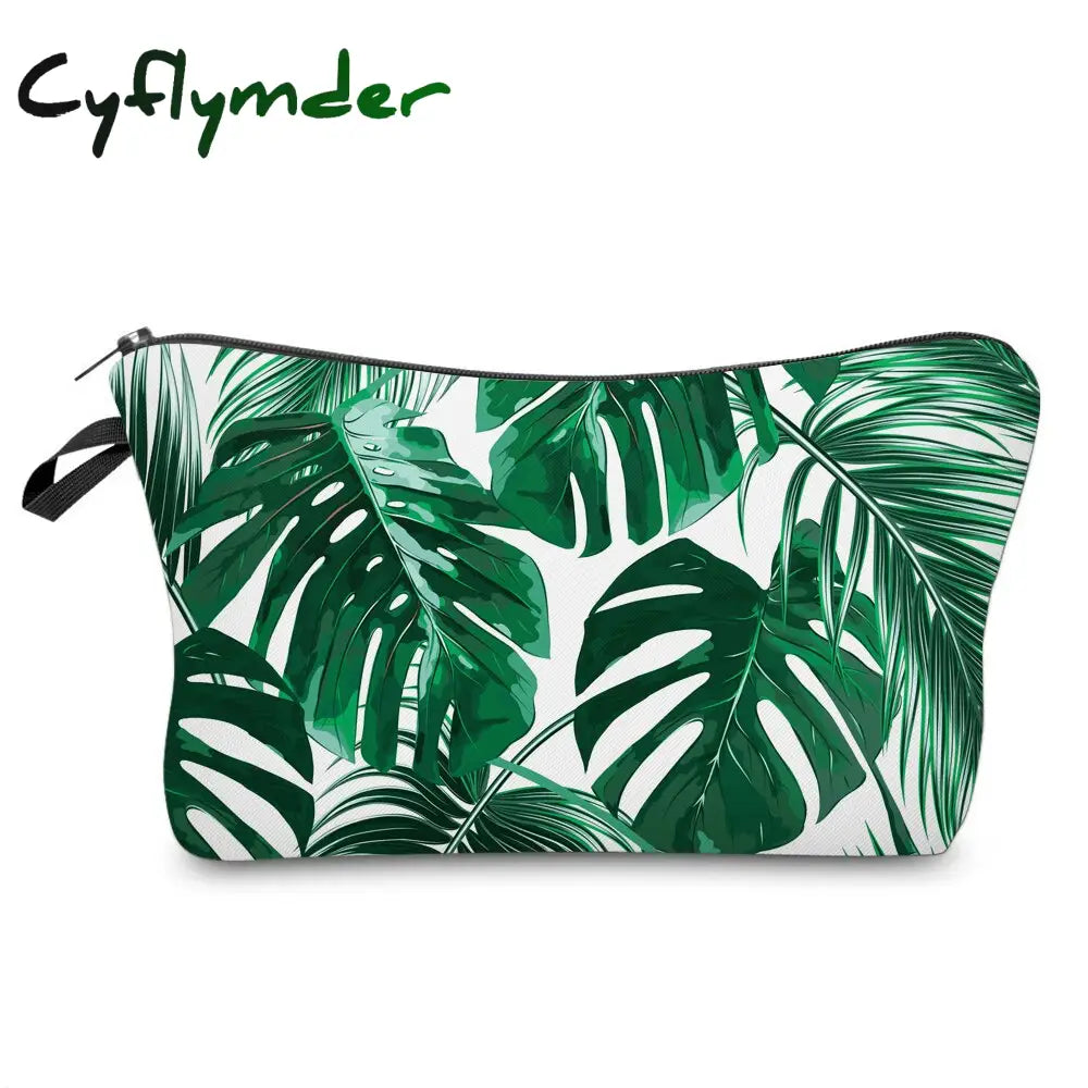 Cyflymder Sloth Abstract Art Cosmetic Bag Waterproof Printing Swanky Turtle Leaf Toilet Custom