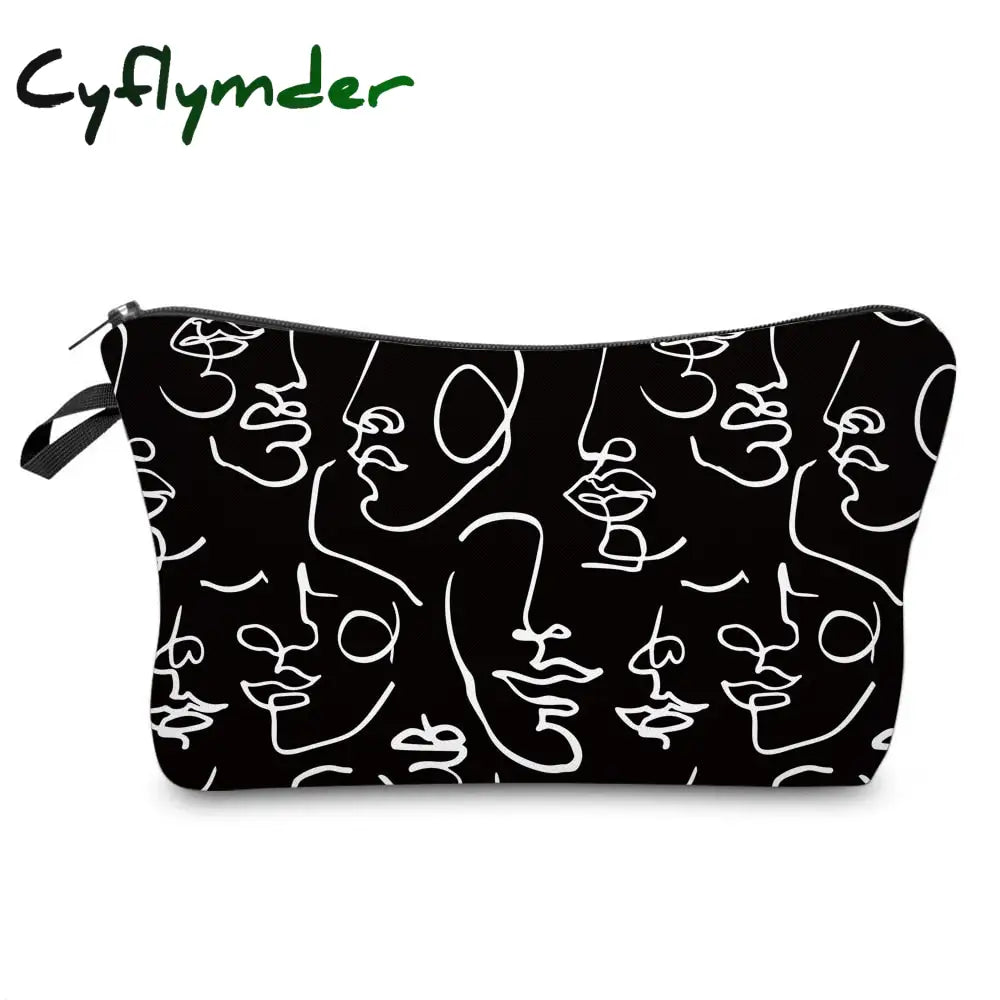 Cyflymder Sloth Abstract Art Cosmetic Bag Waterproof Printing Swanky Turtle Leaf Toilet Custom