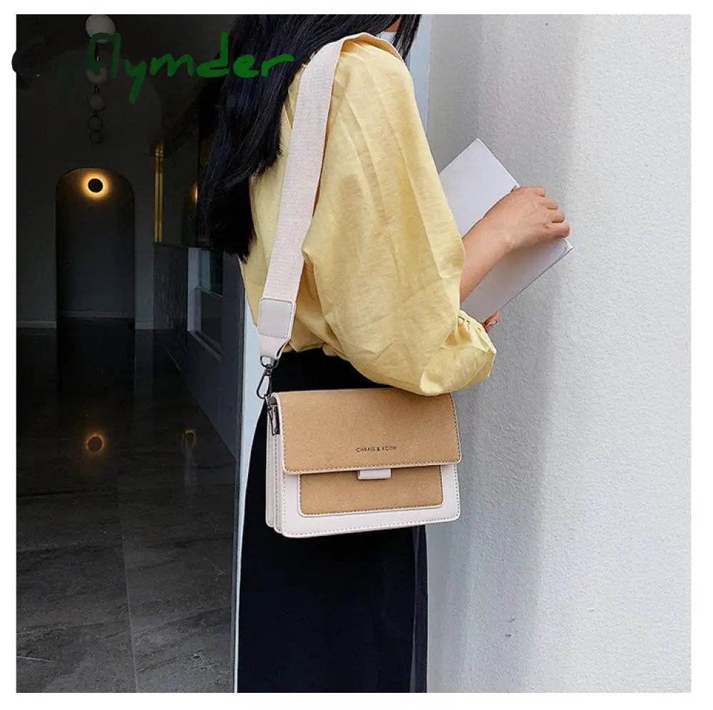 Cyflymder Small Bag Women New Korean Version Of Small Square Wide Shoulder Strap Fashion Joker