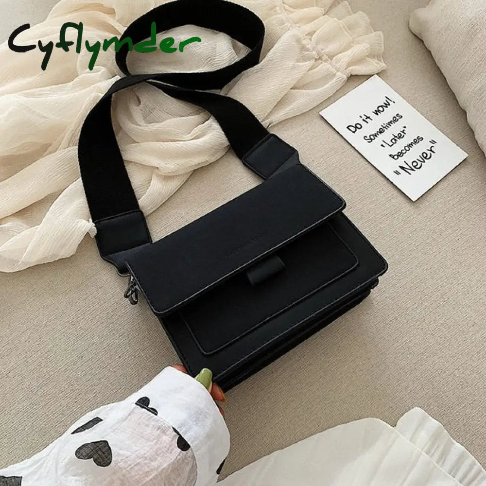 Cyflymder Small Bag Women New Korean Version Of Small Square Wide Shoulder Strap Fashion Joker