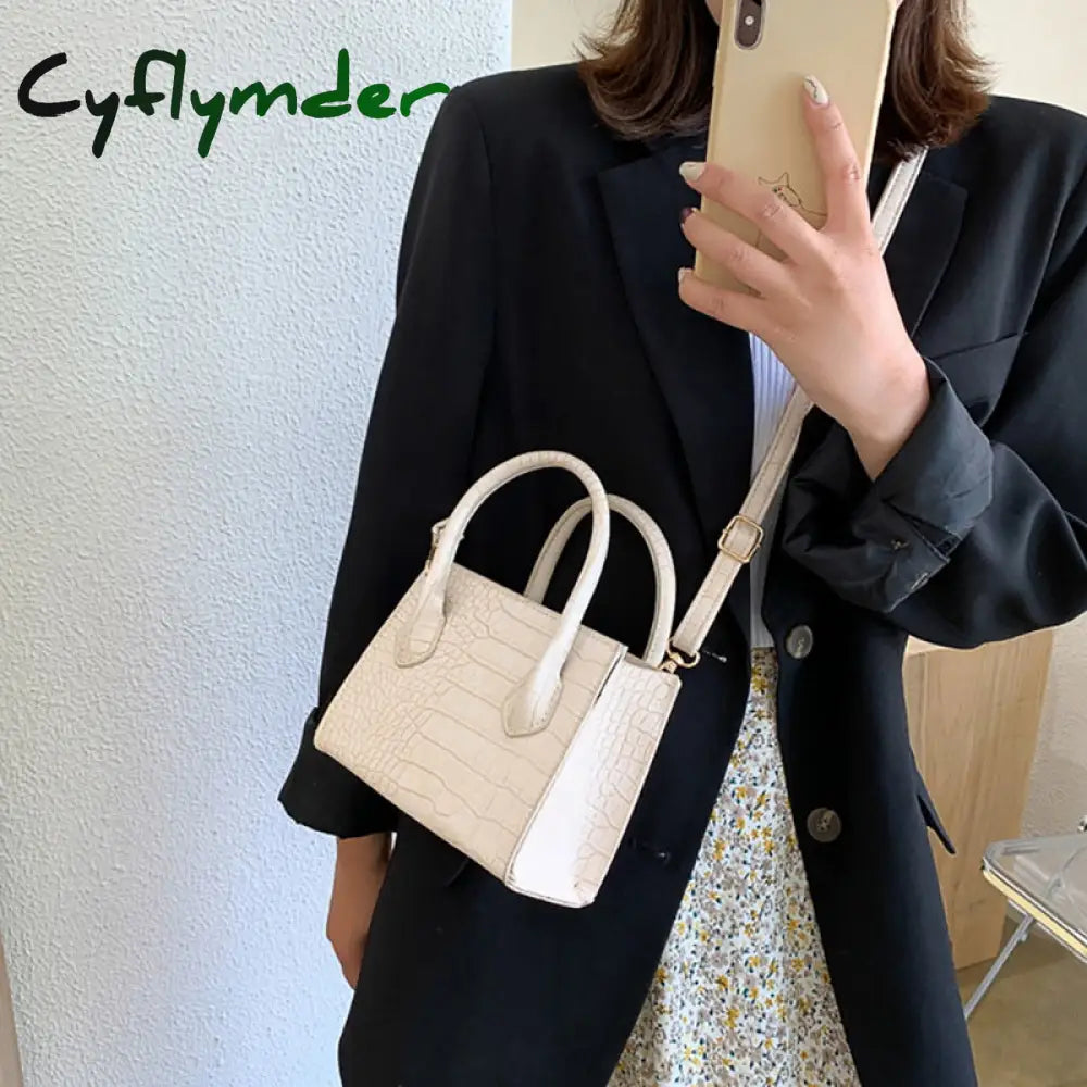 Cyflymder Small Crocodile Pattern Solid Color Pu Leather Crossbody Bags For Women Summer Lady