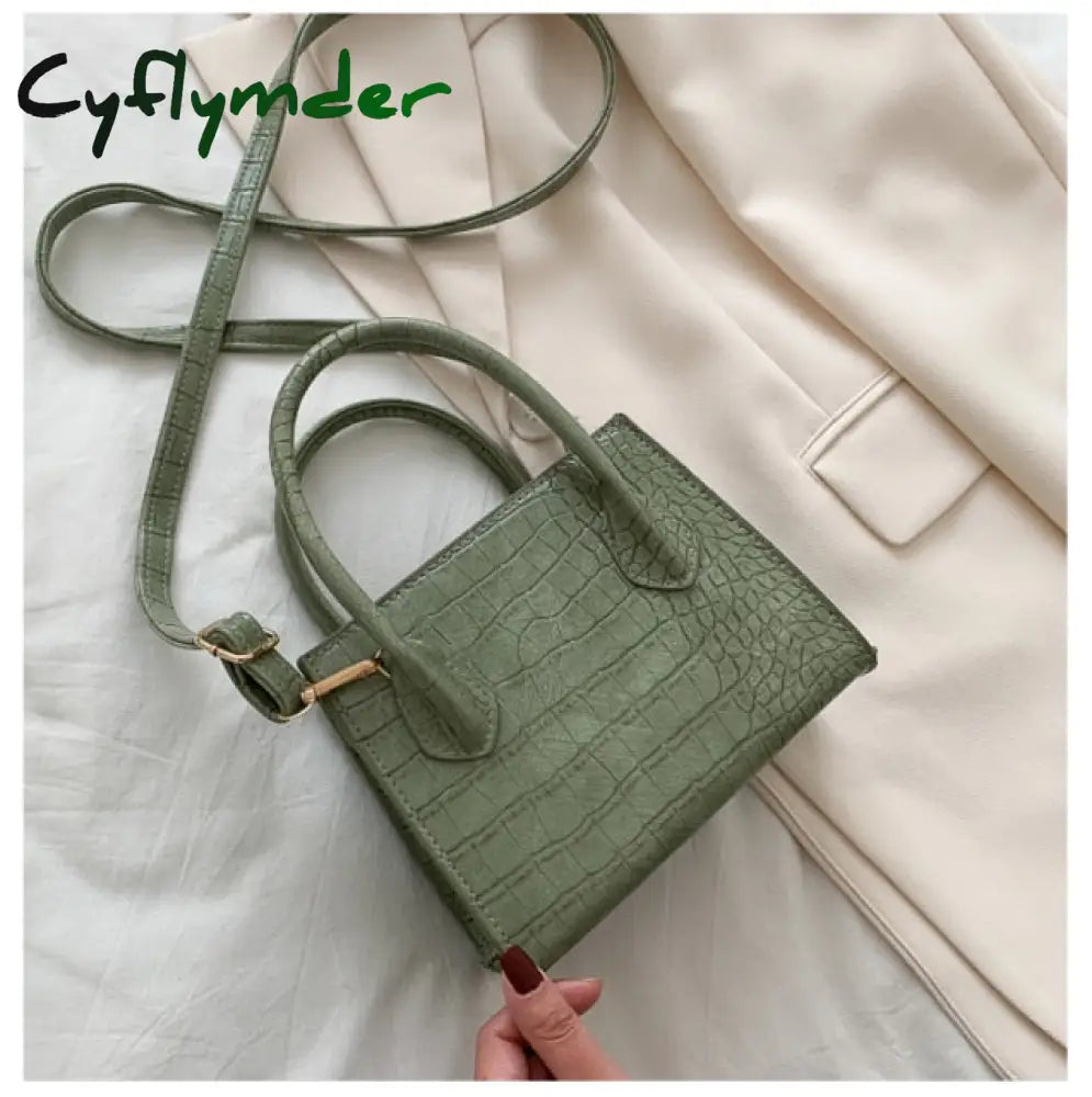 Cyflymder Small Crocodile Pattern Solid Color Pu Leather Crossbody Bags For Women Summer Lady