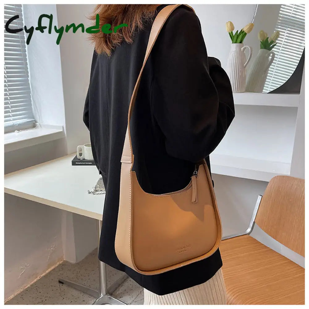 Cyflymder Small Designer Women’s Black Bag Simple Retro Crossbody Bags Luxury Pu Leather Female