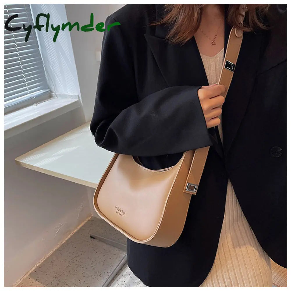 Cyflymder Small Designer Women’s Black Bag Simple Retro Crossbody Bags Luxury Pu Leather Female