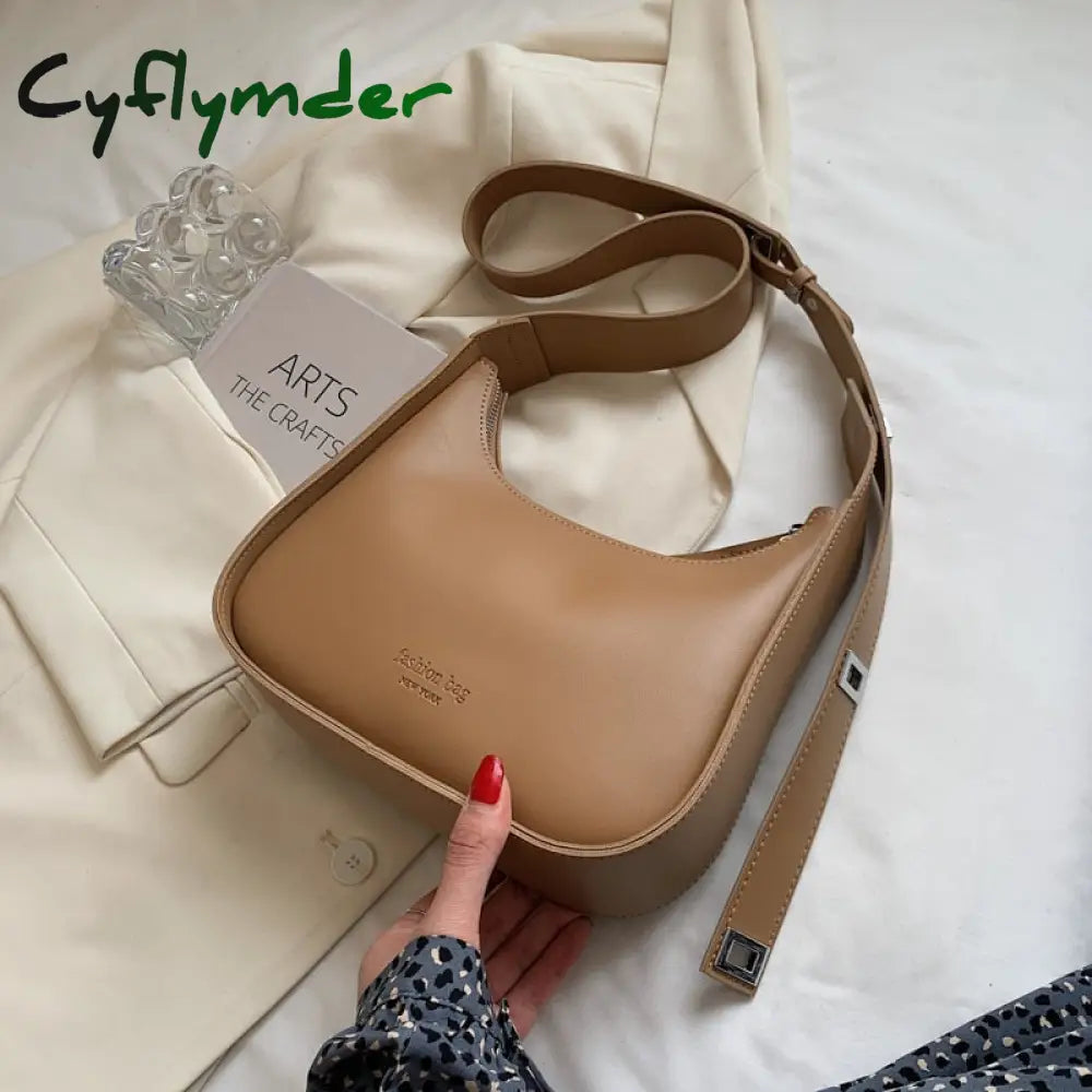 Cyflymder Small Designer Women’s Black Bag Simple Retro Crossbody Bags Luxury Pu Leather Female