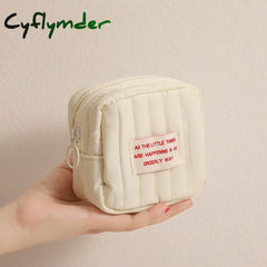 Cyflymder Small Earphone Lipsticks Sanitary Pads Storage Organizer Pouch Bag Case Mini Zipper Women