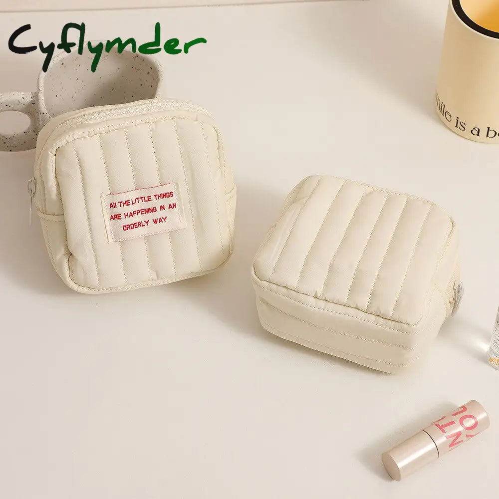 Cyflymder Small Earphone Lipsticks Sanitary Pads Storage Organizer Pouch Bag Case Mini Zipper Women