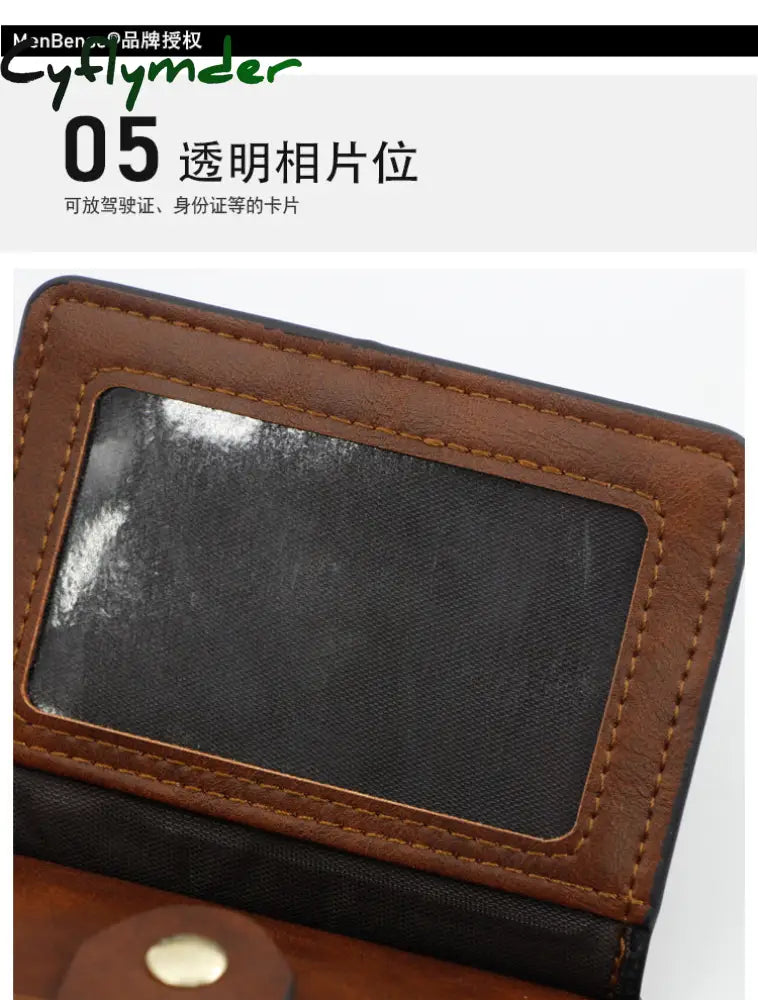 Cyflymder Small Fashion Credit Id Card Holder Slim Leather Wallet With Coin Pocket Man Money Bag