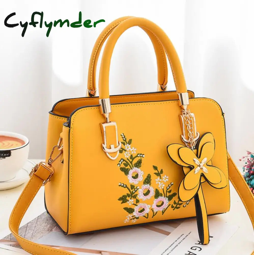Cyflymder Small Fresh Embroidered Square Bag New Fashion Women Handbag Casual One-Shoulder Bags