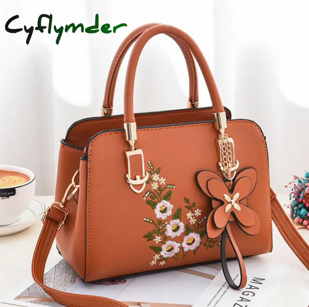 Cyflymder Small Fresh Embroidered Square Bag New Fashion Women Handbag Casual One-Shoulder Bags