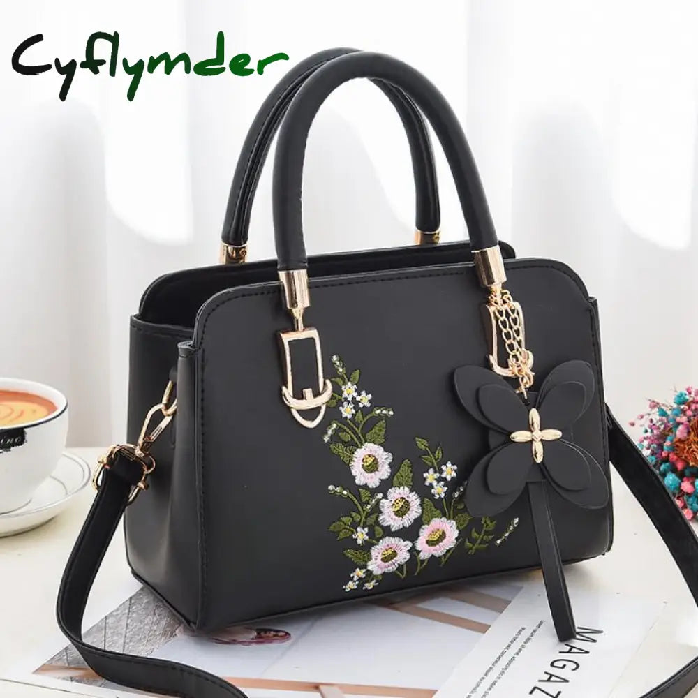 Cyflymder Small Fresh Embroidered Square Bag New Fashion Women Handbag Casual One-Shoulder Bags