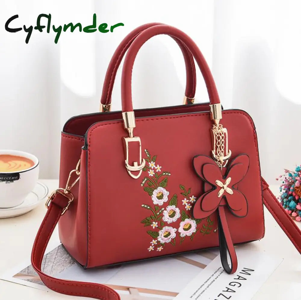 Cyflymder Small Fresh Embroidered Square Bag New Fashion Women Handbag Casual One-Shoulder Bags