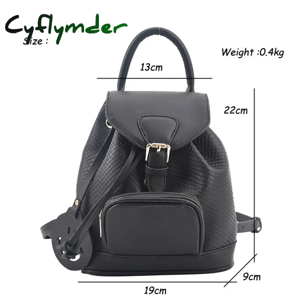 Cyflymder Small Pu Leather Backpack Bags School For Teenagers Girls Luxury Back Packs Color