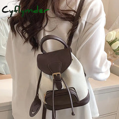 Cyflymder Small Pu Leather Backpack Bags School For Teenagers Girls Luxury Back Packs Color