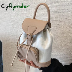 Cyflymder Small Pu Leather Backpack Bags School For Teenagers Girls Luxury Back Packs Color