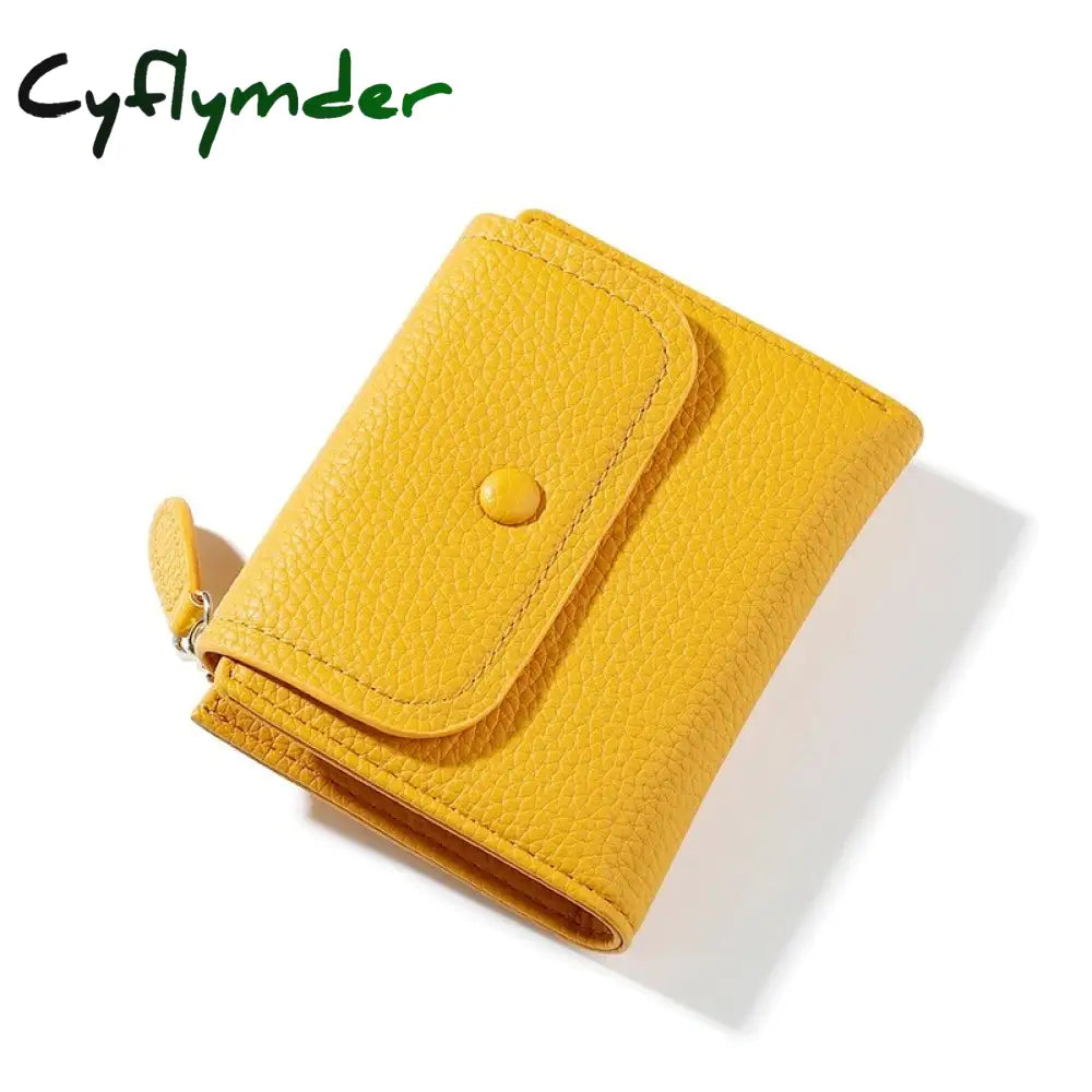 Cyflymder Small Pu Leather Women Wallet Mini Lady Coin Purse Pocket Yellow Female Girl Brand