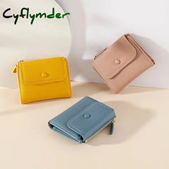 Cyflymder Small Pu Leather Women Wallet Mini Lady Coin Purse Pocket Yellow Female Girl Brand