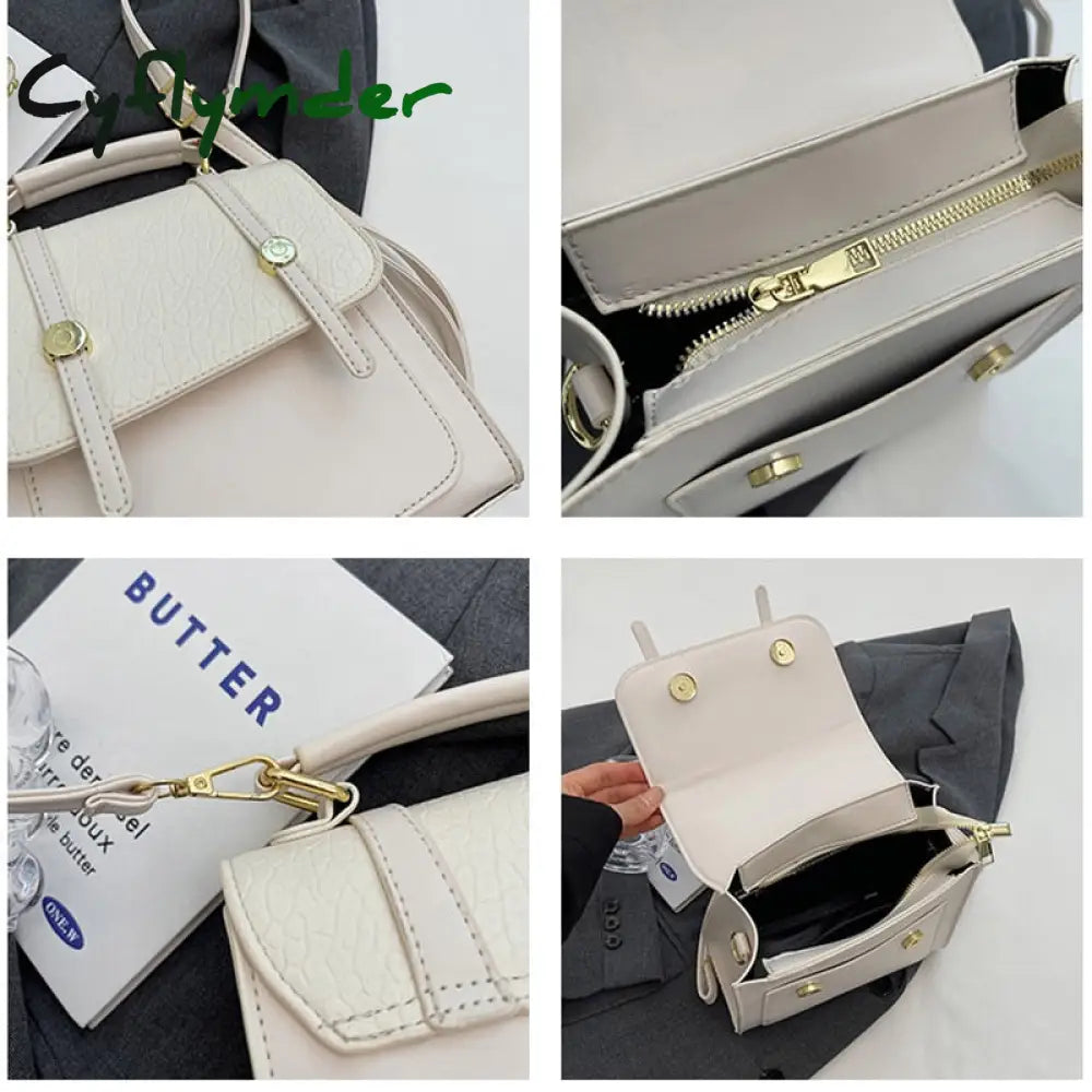 Cyflymder Small Retro Leather Back Pack For Women Korean Fashion New Designer Mini Backpack Trendy