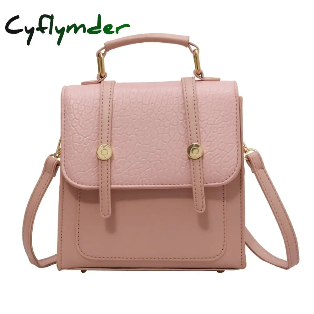 Cyflymder Small Retro Leather Back Pack For Women Korean Fashion New Designer Mini Backpack Trendy