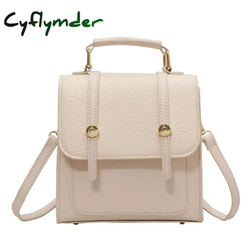 Cyflymder Small Retro Leather Back Pack For Women Korean Fashion New Designer Mini Backpack Trendy
