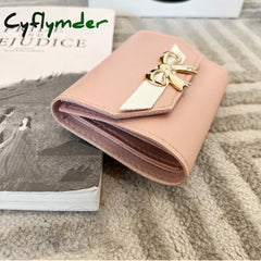 Cyflymder Small Wallet Women Short Cute Girls Patchwork Credit Bank Card Holder Wallets Metal