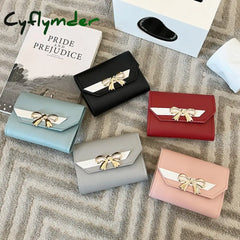 Cyflymder Small Wallet Women Short Cute Girls Patchwork Credit Bank Card Holder Wallets Metal