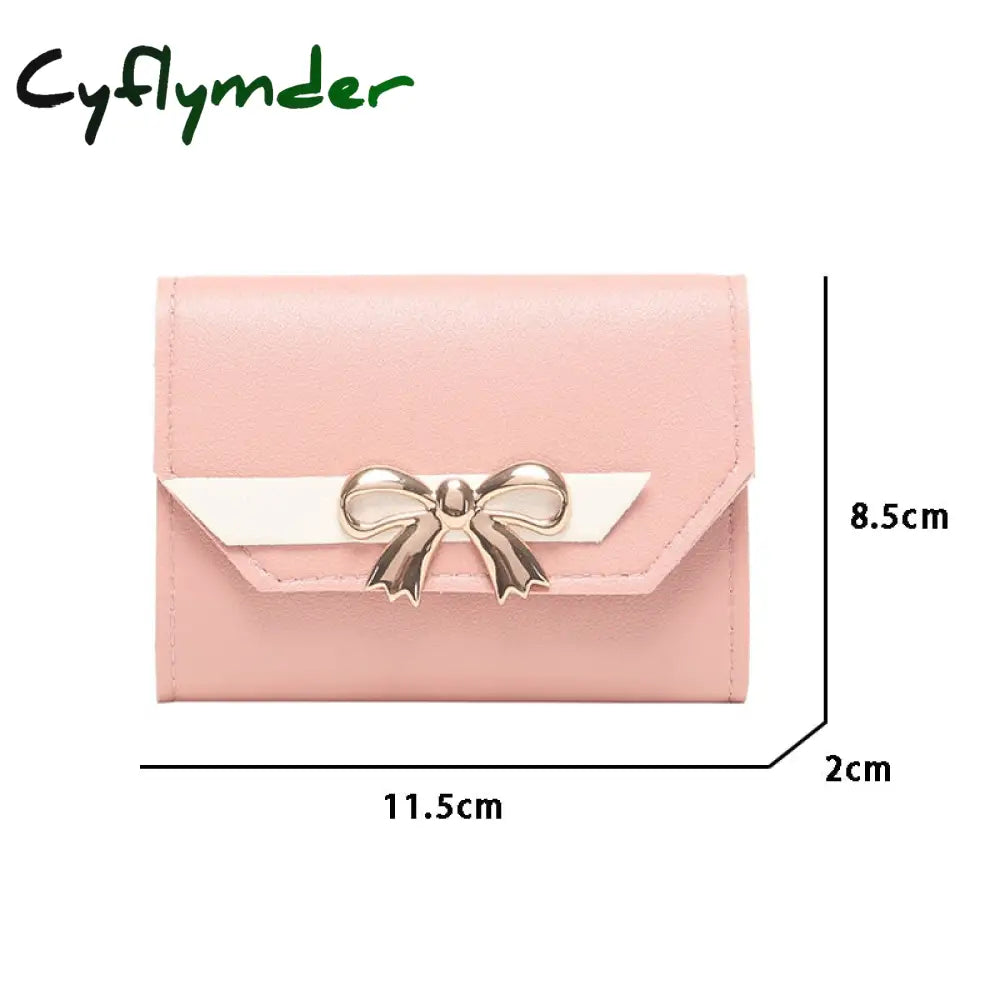 Cyflymder Small Wallet Women Short Cute Girls Patchwork Credit Bank Card Holder Wallets Metal