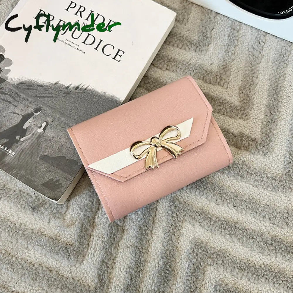 Cyflymder Small Wallet Women Short Cute Girls Patchwork Credit Bank Card Holder Wallets Metal