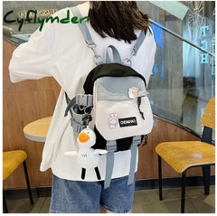 Cyflymder Small Women’s Backpack Girls School Bag Waterproof Nylon Fashion Japanese Casual Young