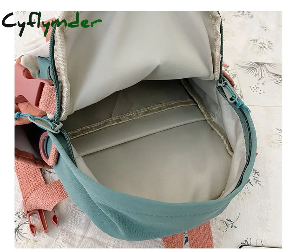 Cyflymder Small Women’s Backpack Girls School Bag Waterproof Nylon Fashion Japanese Casual Young