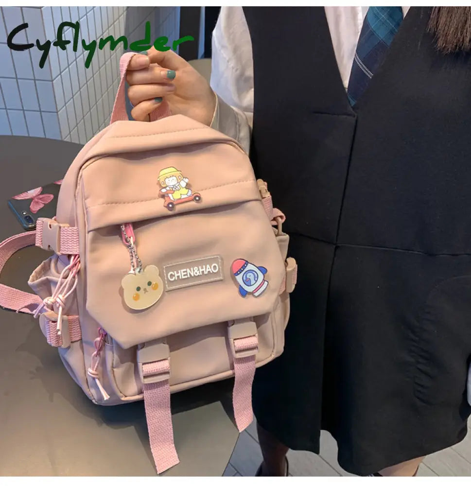 Cyflymder Small Women’s Backpack Girls School Bag Waterproof Nylon Fashion Japanese Casual Young