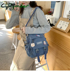 Cyflymder Small Women’s Backpack Girls School Bag Waterproof Nylon Fashion Japanese Casual Young