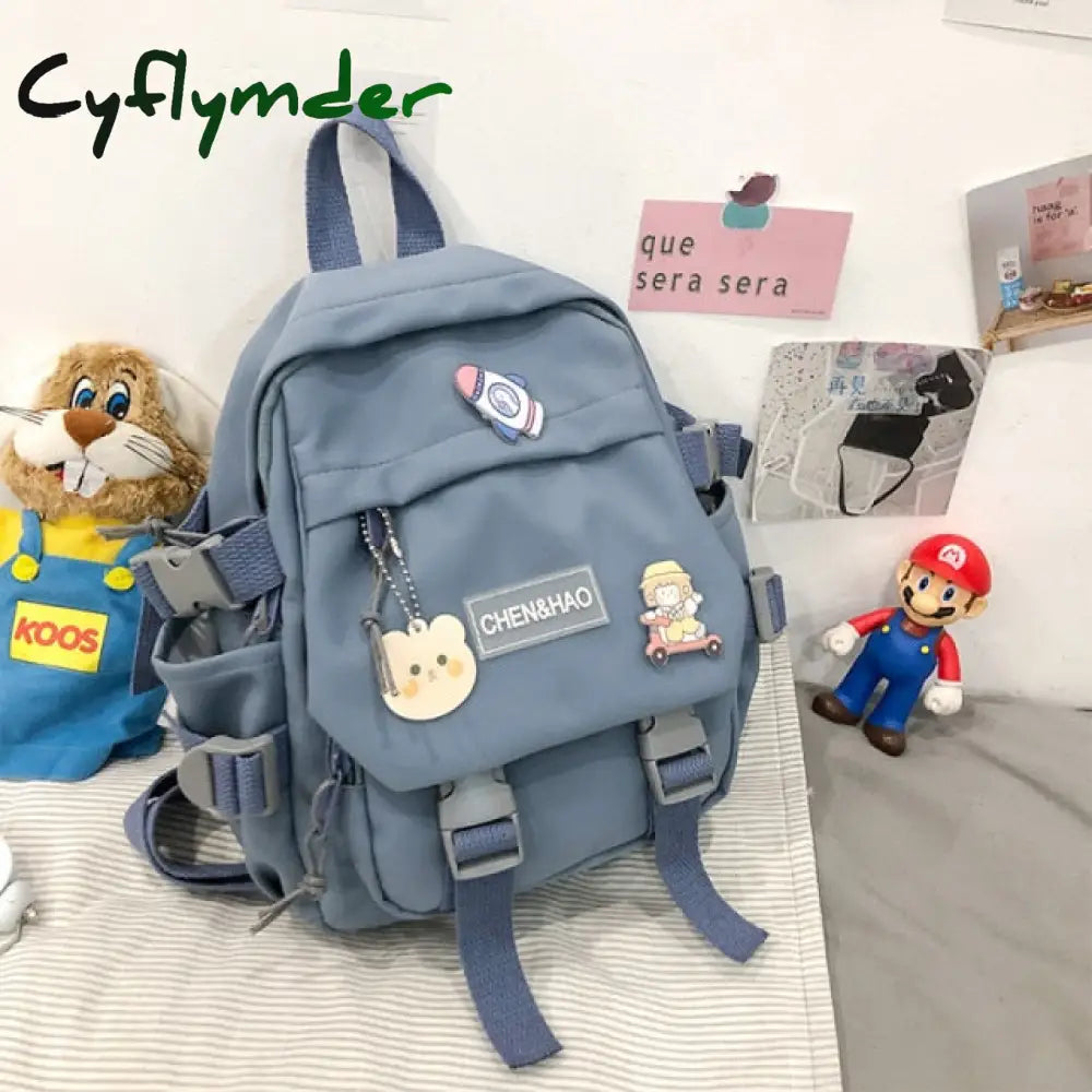 Cyflymder Small Women’s Backpack Girls School Bag Waterproof Nylon Fashion Japanese Casual Young