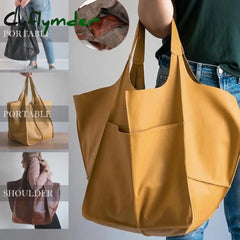 Cyflymder Soft Large Capacity Tote Bag Shopper Women Handbag Luxury Pu Leather Shoulder Retro