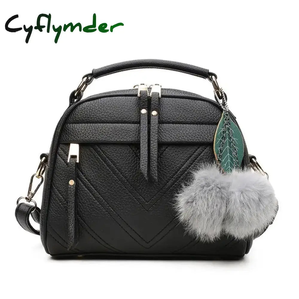 PU Leather Small Handbag For Women Girl Fashion Tassel Messenger Bags With Ball Female Shoulder Bags Ladies Party Crossby Bag