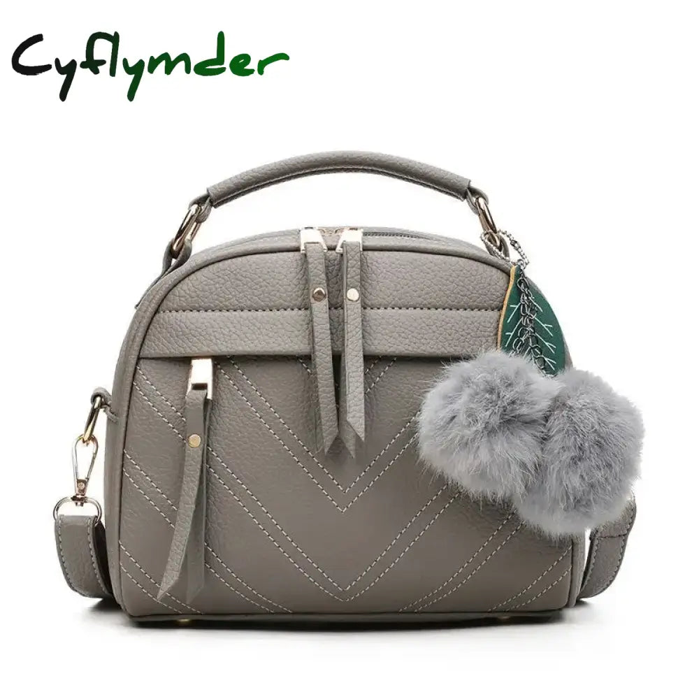 Cyflymder Soft Leather Bags Women Shoulder Luxury Handbags Bag Designer Crossbody For Messenger Gray