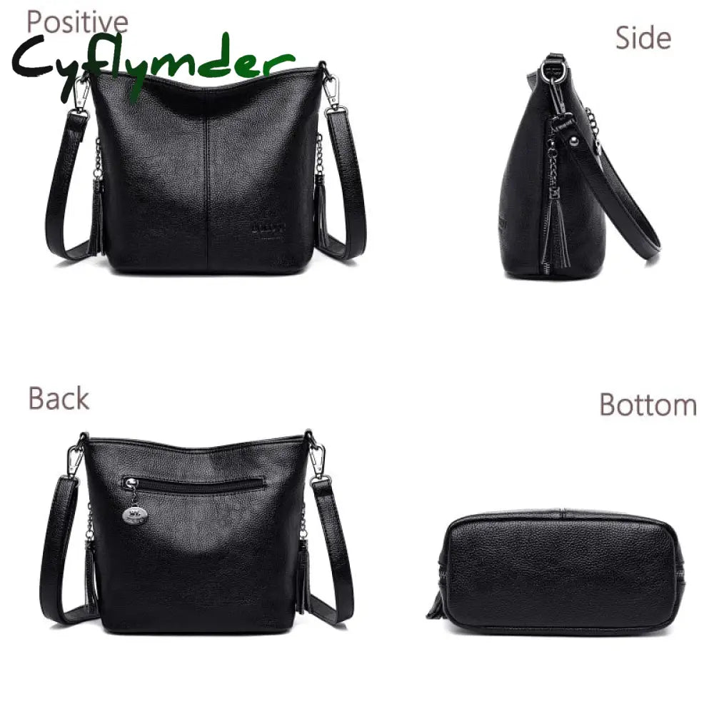 Cyflymder Soft Leather Hand Crossbody Bags For Women New Luxury Handbags Casual Shoulder Bag