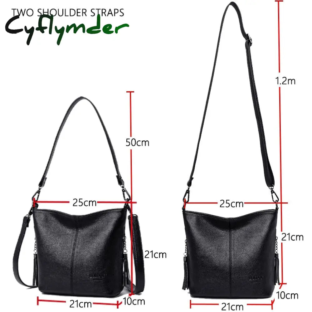 Cyflymder Soft Leather Hand Crossbody Bags For Women New Luxury Handbags Casual Shoulder Bag