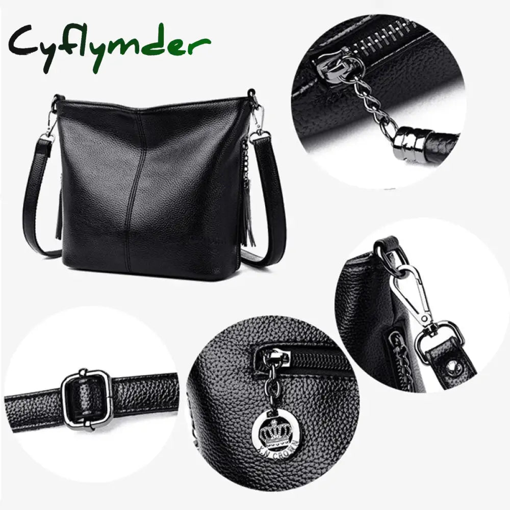 Cyflymder Soft Leather Hand Crossbody Bags For Women New Luxury Handbags Casual Shoulder Bag