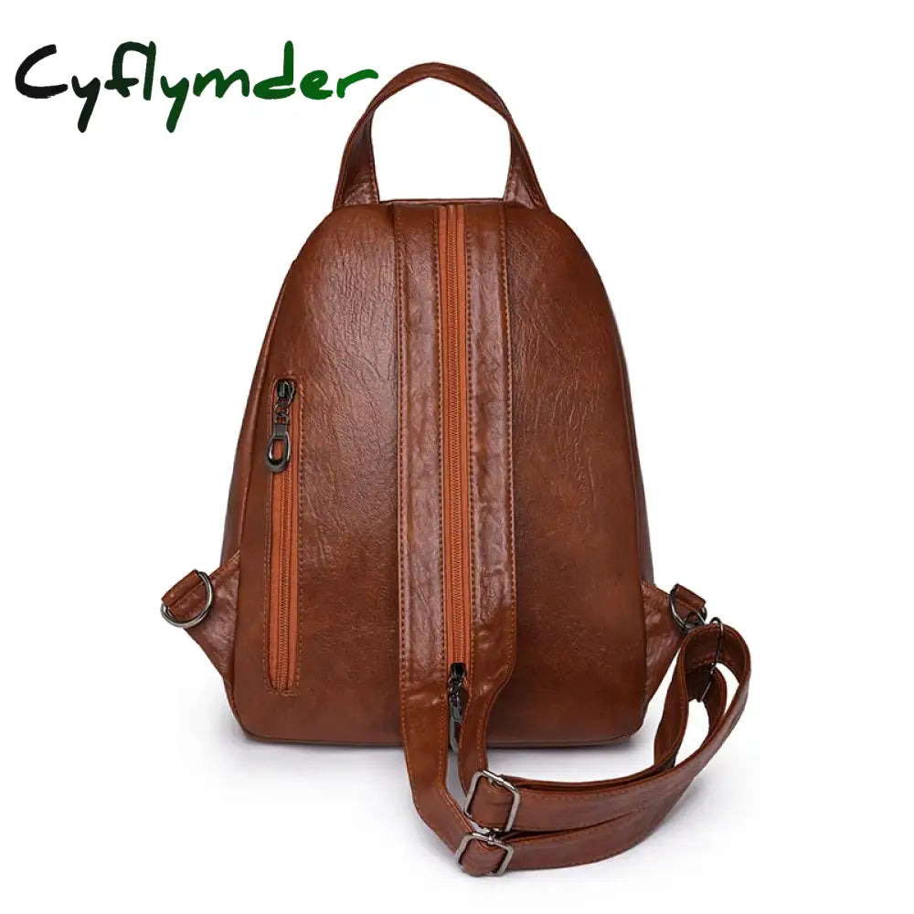 Cyflymder Soft Leather Shoulder Bag For Women 2024 New Fashionable Mini Shopping Backpack Chest