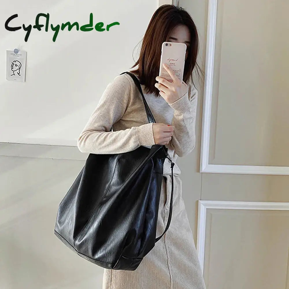 Cyflymder Soft Leather Shoulder Bags Luxury Handbags Women Large Capacity Top Handle Bag Women’s